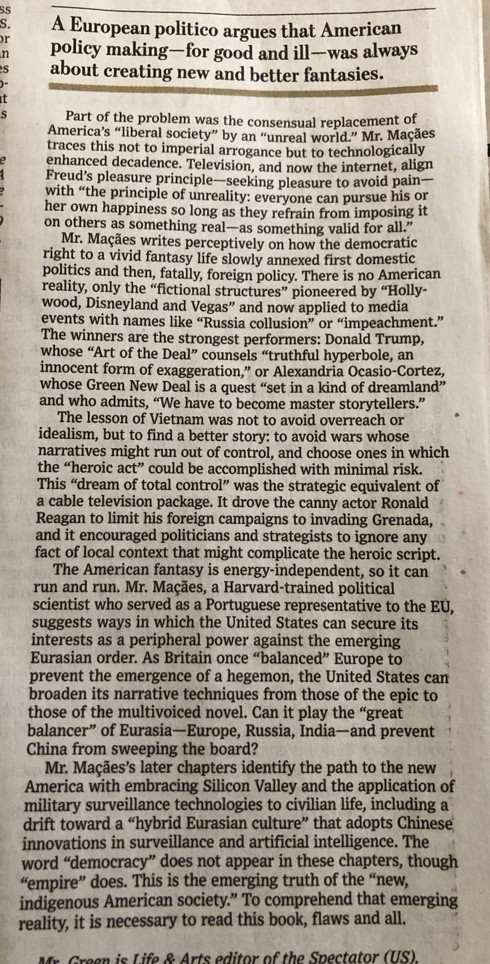 Lunchtime WSJ book reviews